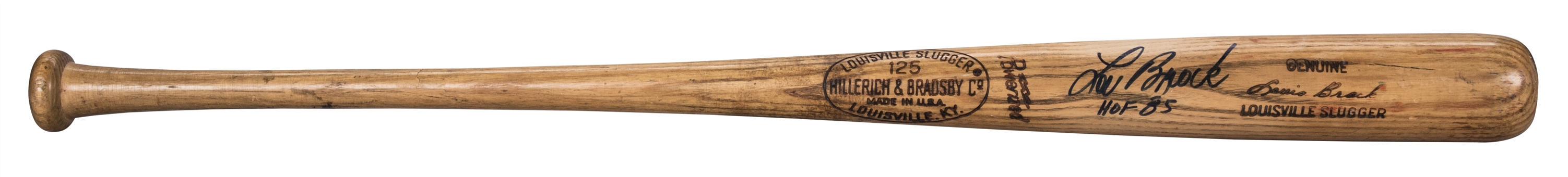 1969-71 Lou Brock Game Used, and Signed and Inscribed Hillerich & Bradsby P89 Model Bat (PSA/DNA)